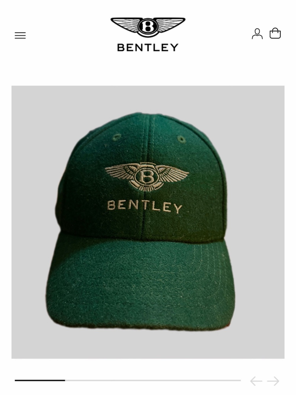 Bentley Dark Green Embroidered Logo Baseball Hat